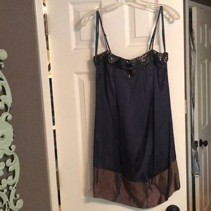 BCBG Max Azria blue bronze shift dress size XS
